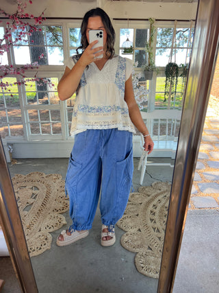 The Heidi Barrel Joggers - BLUE