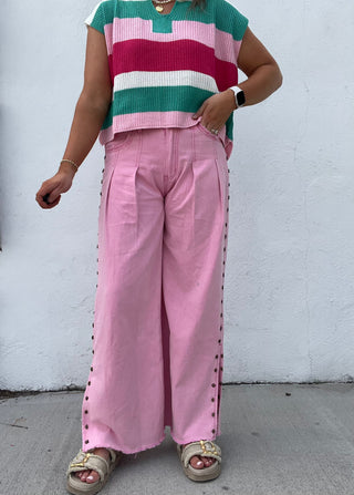 The Pink Bloom Studded Pants