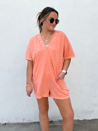 Emily Romper - Papaya