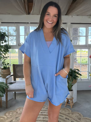 Nola Neon Romper - BLUE