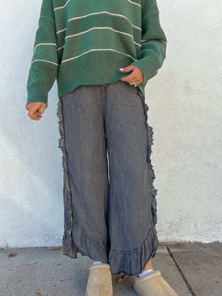 Feel The Breeze Wide Legs Pants - BLACK