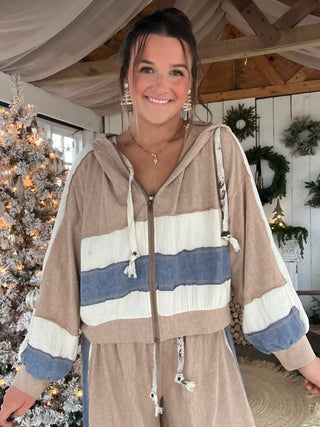 The Jet Glam Zip Up - TAN PREORDER