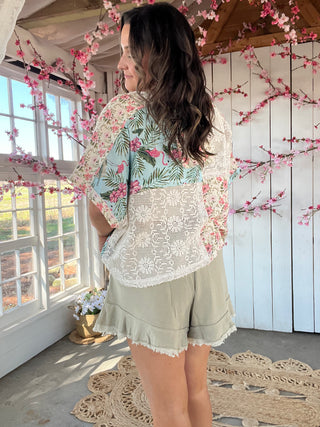 The Luma Ruffle Shorts - OLIVE