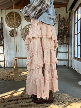 The Western Boho Ruffle Maxi Skirt