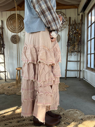 The Western Boho Ruffle Maxi Skirt