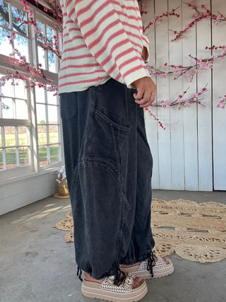 The Heidi Barrel Joggers - BLACK