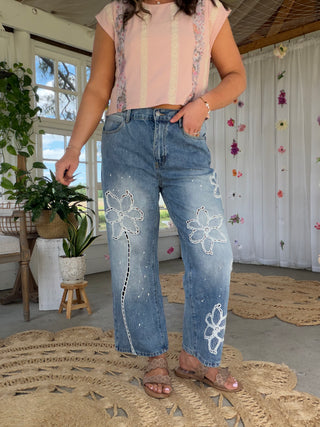 The Sprouting Daisy Eyetlet Jeans