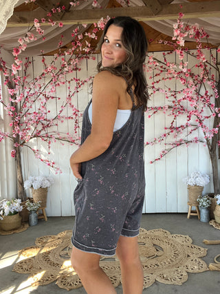 The Meadow Floral Romper - CHARCOAL