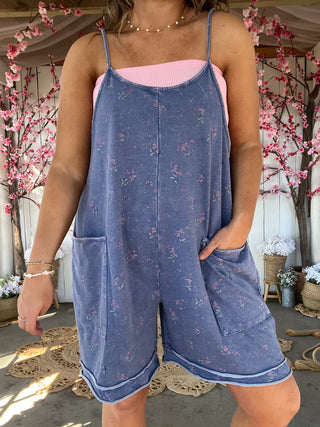 The Meadow Floral Romper - BLUE