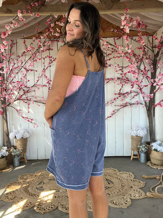 The Meadow Floral Romper - BLUE