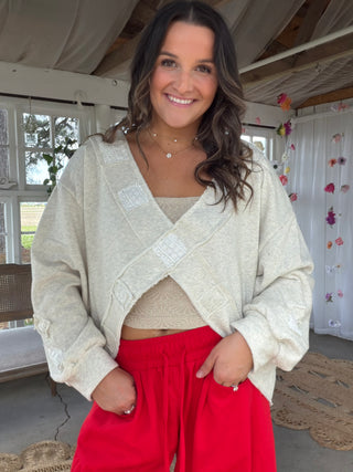 The Criss Cross Peace Pullover - OATMEAL