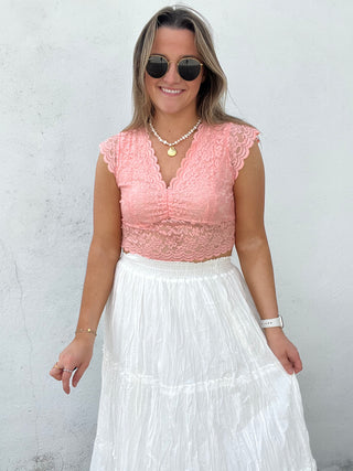 The Cass Lace Top - PINK