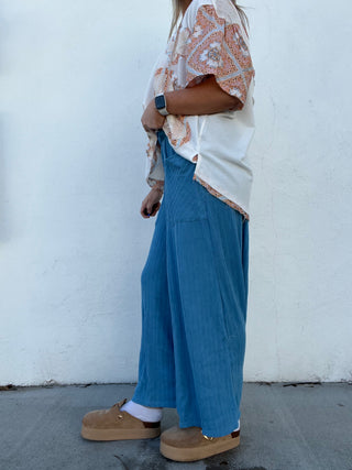 Turkish Blue Wide Leg Pants