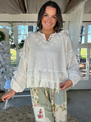 Lila Ruffle Blouse - WHITE