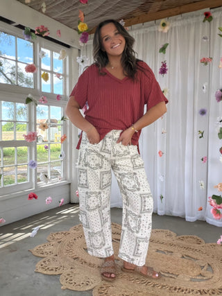 The Paisley Barrel Jeans - CREAM