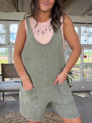 The Sunset Walk Romper - OLIVE