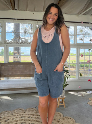The Sunset Walk Romper - NAVY
