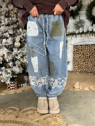 The Wildflower Walks Joggers - DENIM