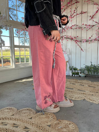 The Coral Braided Breeze Embroidered Pants
