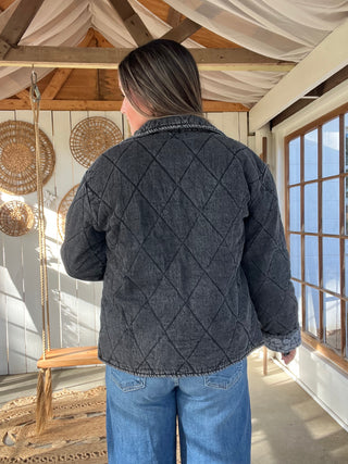 Black Denim Paisley Jacket