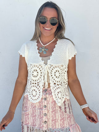 The High Tide Crochet Self - Tie Top PREORDER 8/02