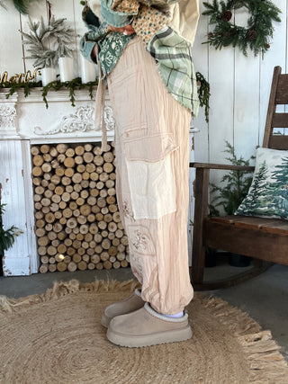 Fall Fields Embroidered Pants - CREAM