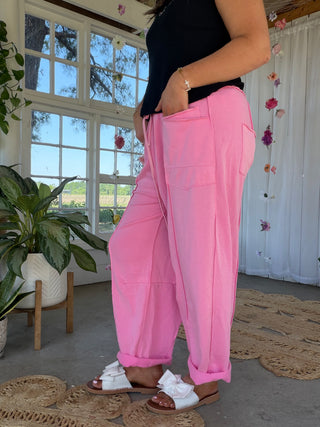 The Annie Barrel Pants - PINK