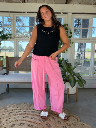 The Annie Barrel Pants - PINK