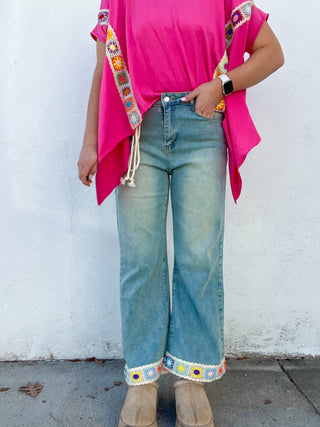 Granny Square Trim Jeans EXTENDED