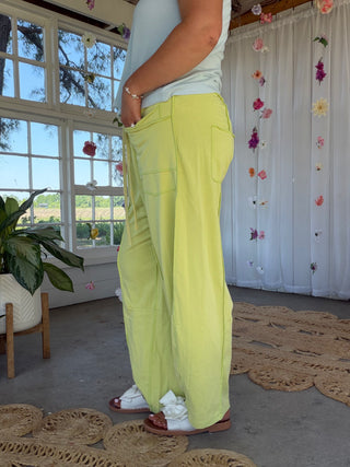 The Annie Barrel Pants - LIME