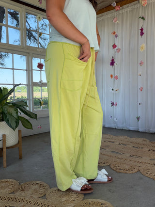 The Annie Barrel Pants - LIME