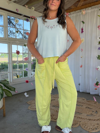 The Annie Barrel Pants - LIME