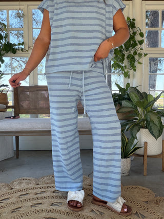 The Beach Day Striped Set - BLUE/BLUE