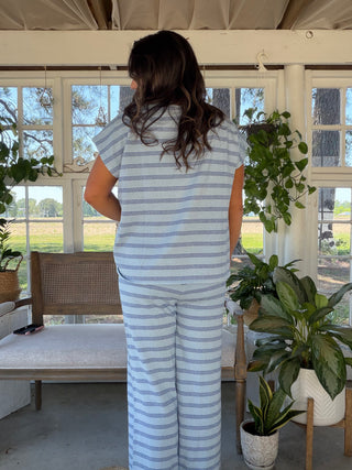 The Beach Day Striped Set - BLUE/BLUE