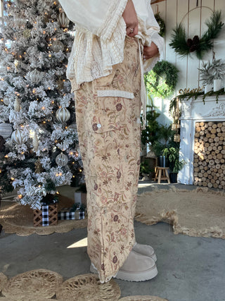 The Latte Floral Cargo Pants