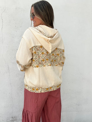 Flower Mode Waffle Zip Up