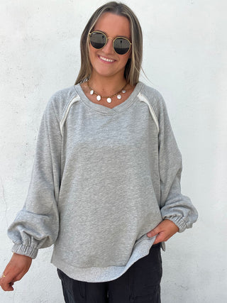 The Go To Criss Cross Pullover - GREY