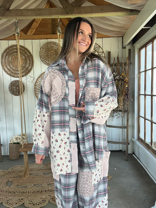 Falling For Plaid Peace Button Up