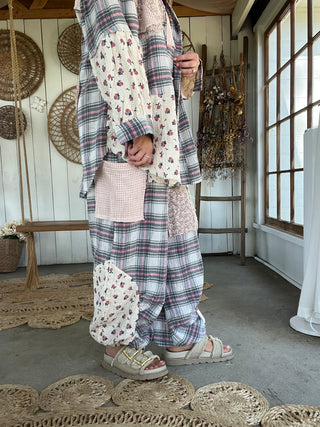 Falling For Plaid Peace Joggers