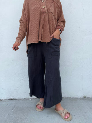 Cloud Nine Gauze Pants - BLACK
