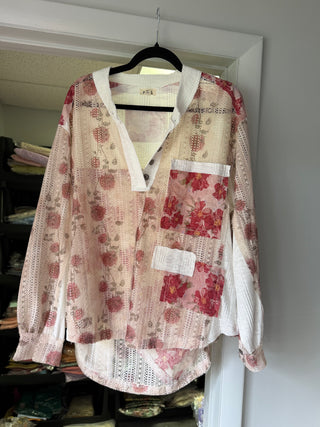 pol rose floral crochet top