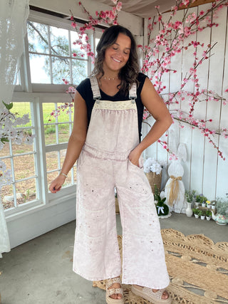 The Ocean Whisper Eyelet Overalls