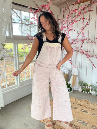 The Ocean Whisper Eyelet Overalls