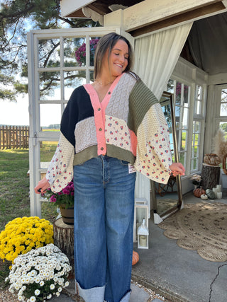 The Olive Palm Abstract Cardigan