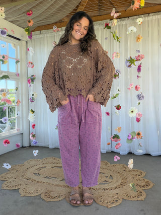 The Postcard From Paradise Barrel Pants - PURPLE