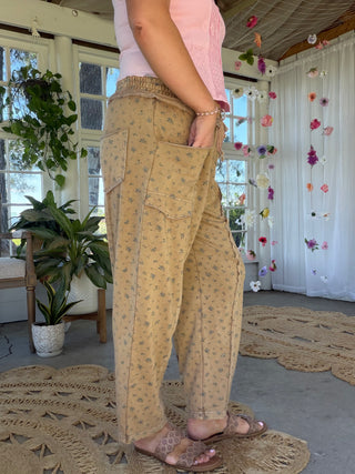 The Postcard From Paradise Barrel Pants - TAN