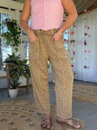 The Postcard From Paradise Barrel Pants - TAN