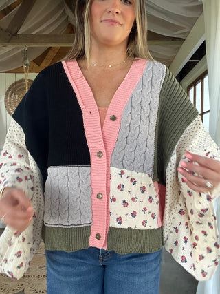 The Olive Palm Abstract Cardigan