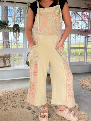 Dream In Color Patch Overalls - MATCHA