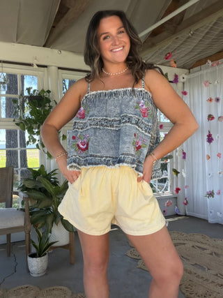 The Romantic Garden Tank - DENIM